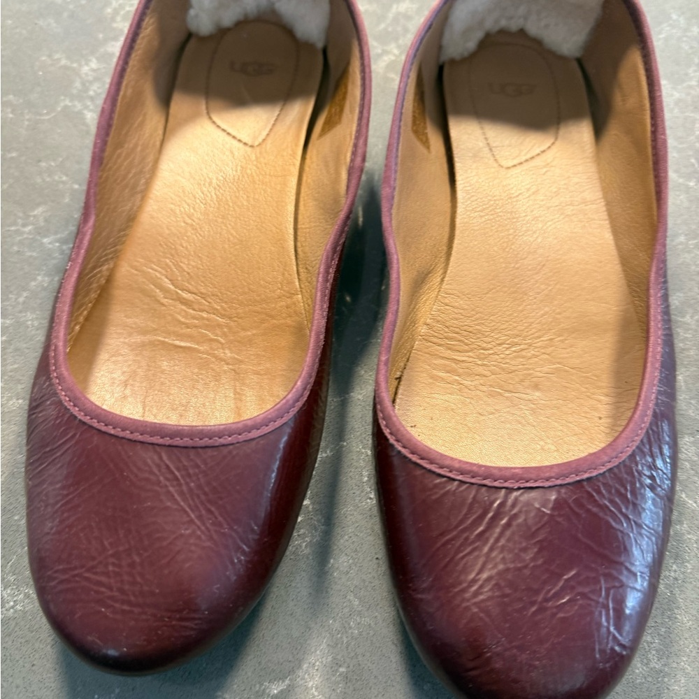 UGG Patent Leather Bordeaux Flats